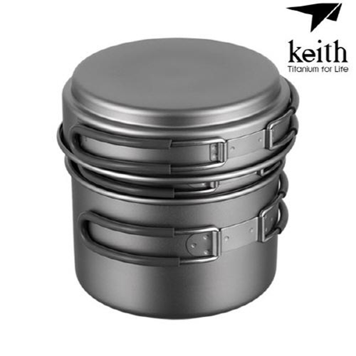 키이스 3-Piece Titanium Pot and Pan Cook Set Ti6014