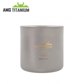 AMG 티타늄 이중머그컵/(광목케이스증정) 샌딩 캠핑컵 백패킹