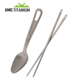 AMG 티타늄 티탄 수저 젓가락세트(수저케이스미포함) / 캠핑용품 백패킹 등산용품